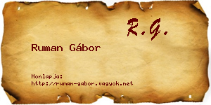 Ruman Gábor névjegykártya